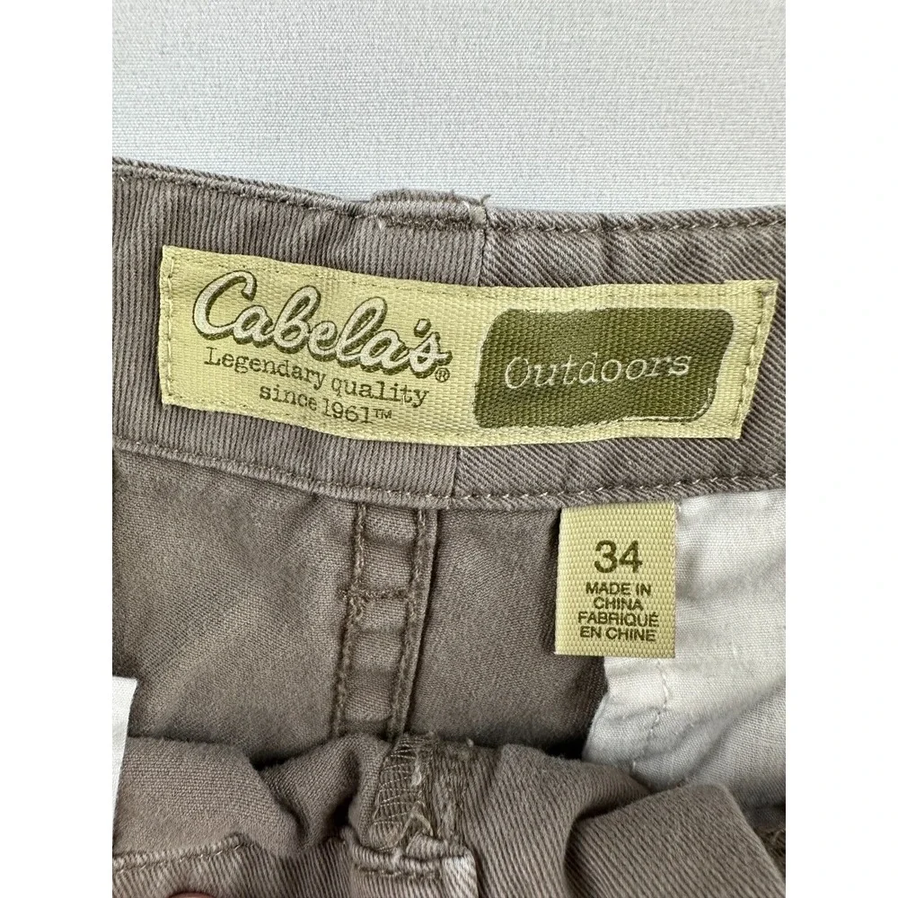 Cabela's Cargo Shorts Mens 34 Brown Outdoors Heavyweight Cotton Twill Gorpcore